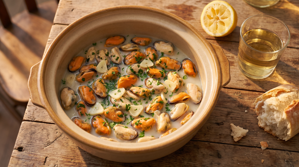 Miesmuscheln in Weißwein-Knoblauch-Brühe – klassisches Rezept