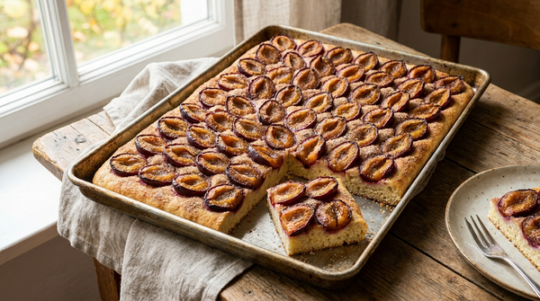 Zwetschgenkuchen vom Blech – einfacher Pflaumenkuchen nach Hausart