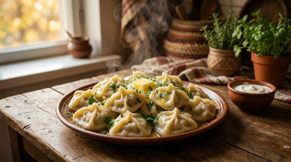 Manti Rezept – usbekische Teigtaschen mit Kürbis-Hackfleisch-Füllung
