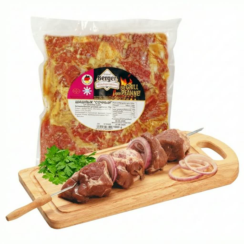 Berger Schaschlik, Schweinefleisch gewürzt (1 kg)