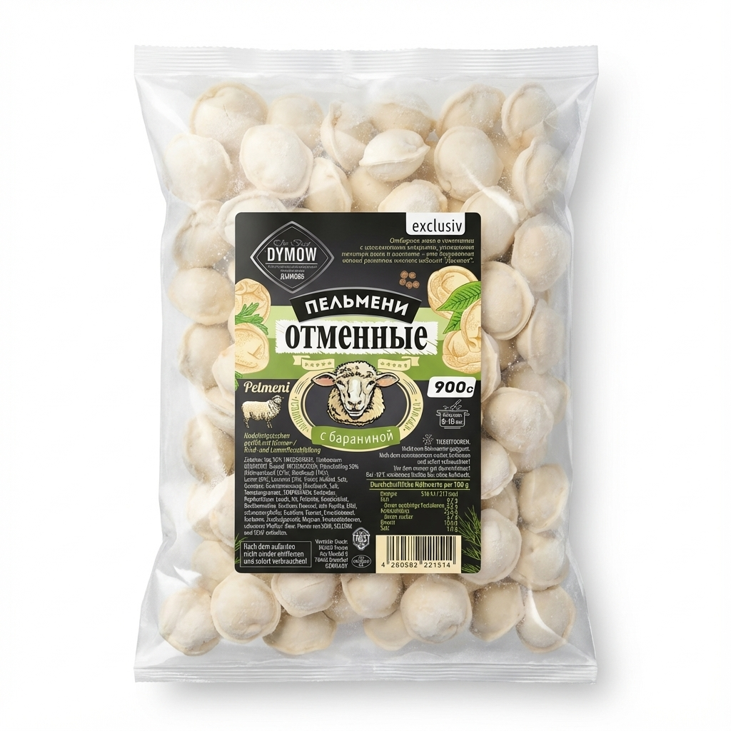 Dymow Pelmeni Otmennye mit Lammfleisch (900g)