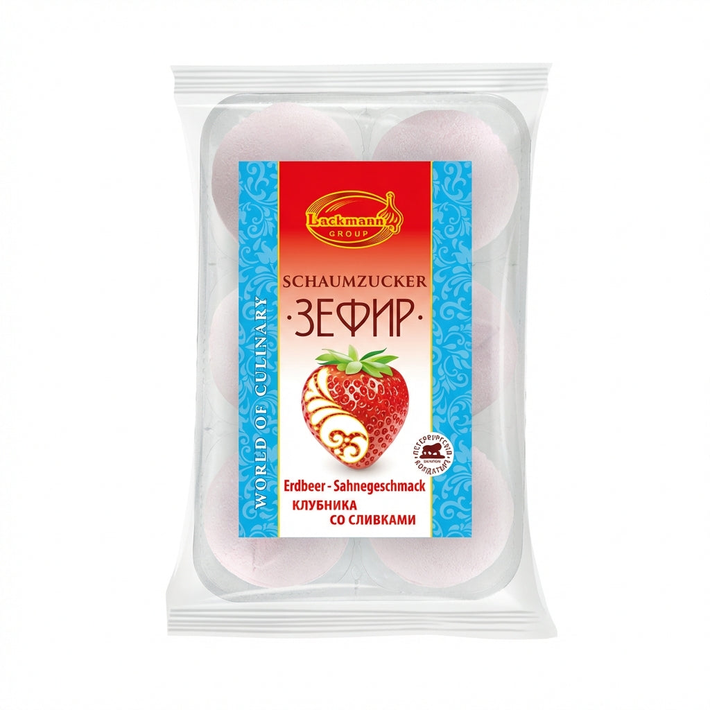Lackmann Russisches Dessert "Sefir" mit Erdbeer-Sahne-Geschmack (300g)