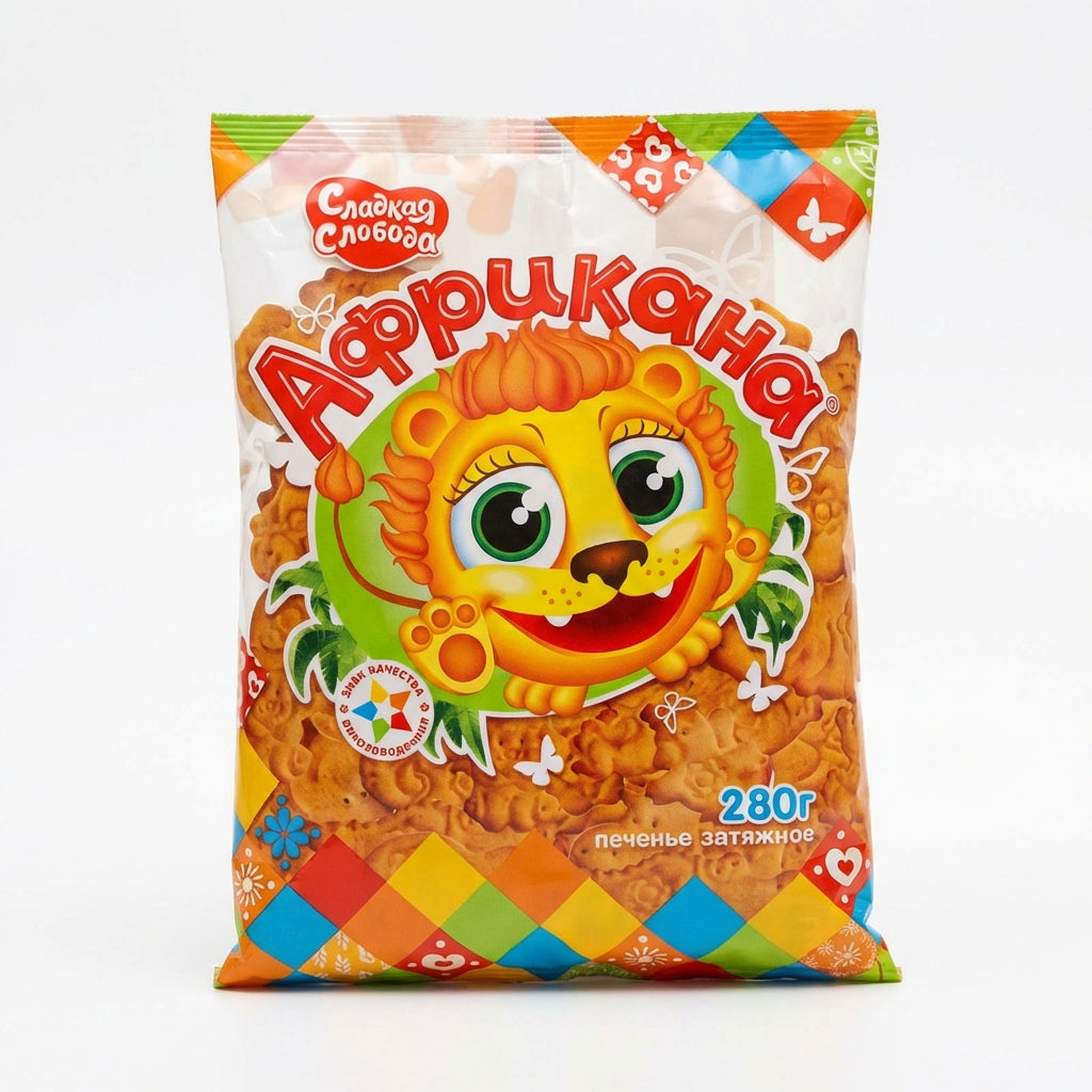 Sladkaja Sloboda Knusprige Kekse "Afrikana" in Tierform (280g)