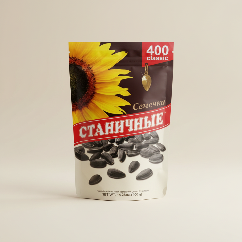 Stanichnye Geröstete Sonnenblumenkerne ungeschält 400g