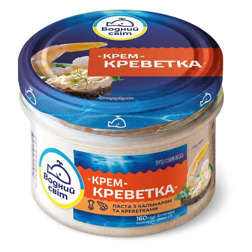 Vodny Mir "Sahne-Lachs" Pate Tintenfisch/Garnelen (160g)