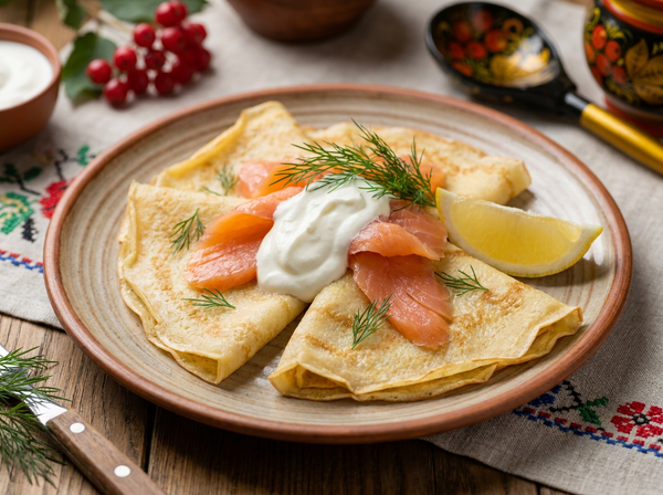 Blini mit Räucherlachs