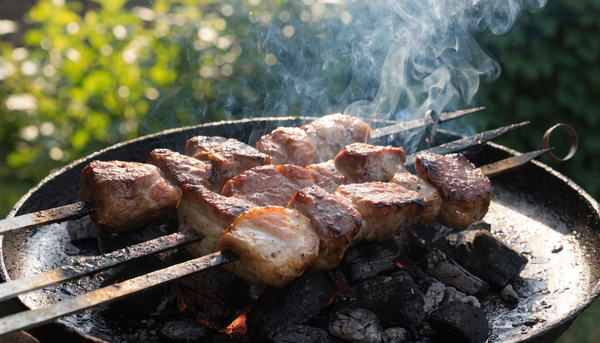 Klassischer Schaschlik vom Grill – saftiges Schweinefleisch nach Hausart
