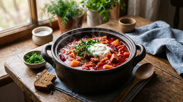 Borschtsch mit Sauerkraut – herzhafte Suppe nach Hausart