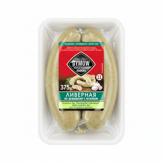 Dymow Leberwurst grob mit Knoblauch (375g) - Ливерная по-домашнему