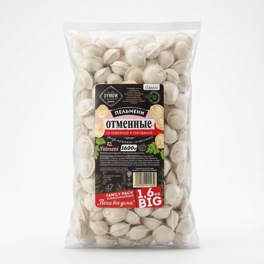 Dymow Pelmeni Otmennye Schwein-Rind Family Pack (1600g)