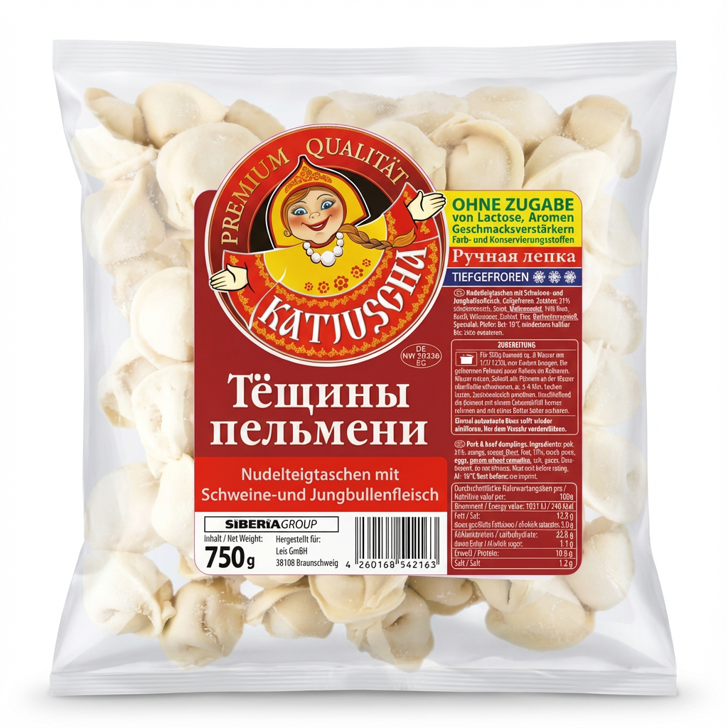 Katjuscha Pelmeni Tjoschini Schwein-Rind (750g)