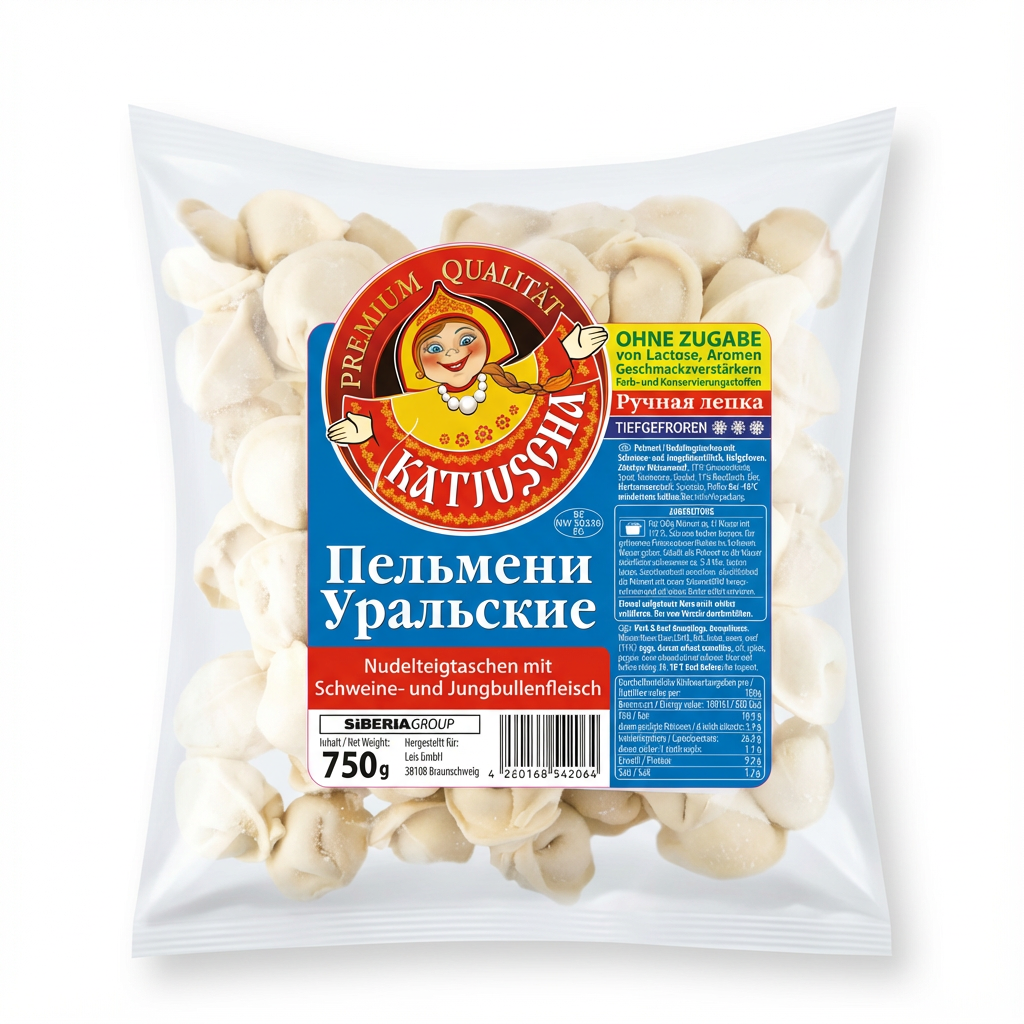 Katjuscha Pelmeni Uralskie Schwein-Rind (750g)