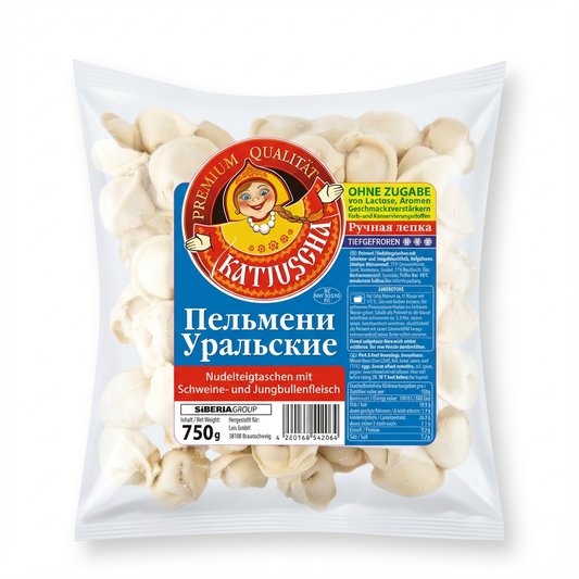 Katjuscha Pelmeni Uralskie Schwein-Rind (750g)