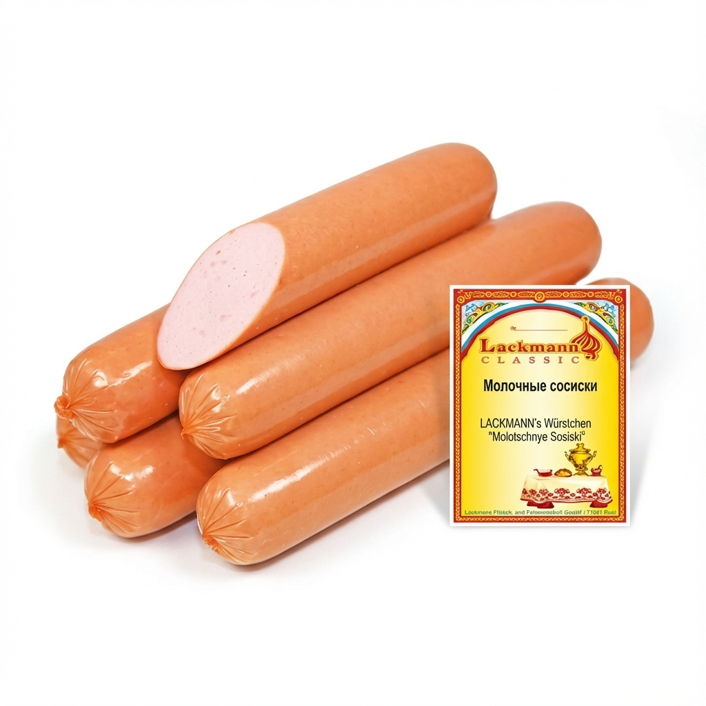 Lackmann Brühwürstchen Molotschnye Sosiski - Milchwürstchen (450g ...