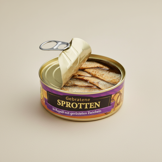 Lackmann Gebratene Sprotten in Rapsöl mit gerösteten Zwiebeln 230g