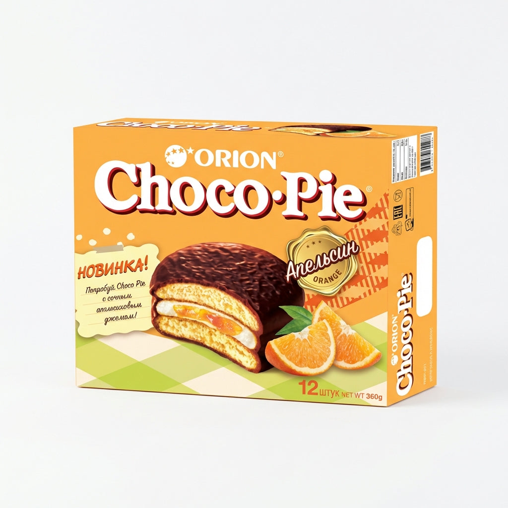 Orion Gebäck "Choco Pie" mit Orangengeschmack (360g)