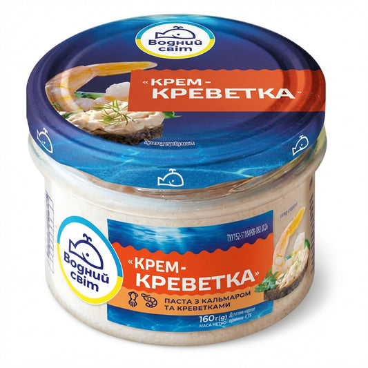 Vodny Mir "Sahne-Lachs" Pate Tintenfisch/Garnelen (160g)