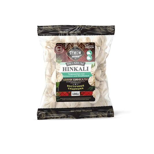 Packung Dymow Mini Hinkali Premium mit Schweine- und Rindfleischfüllung, 400 g, tiefgefroren